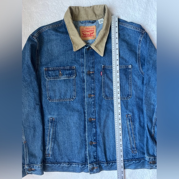 Levi's Denim Jacket with Beige Corduroy Collar Men Size XXL - Picture 8 of 10